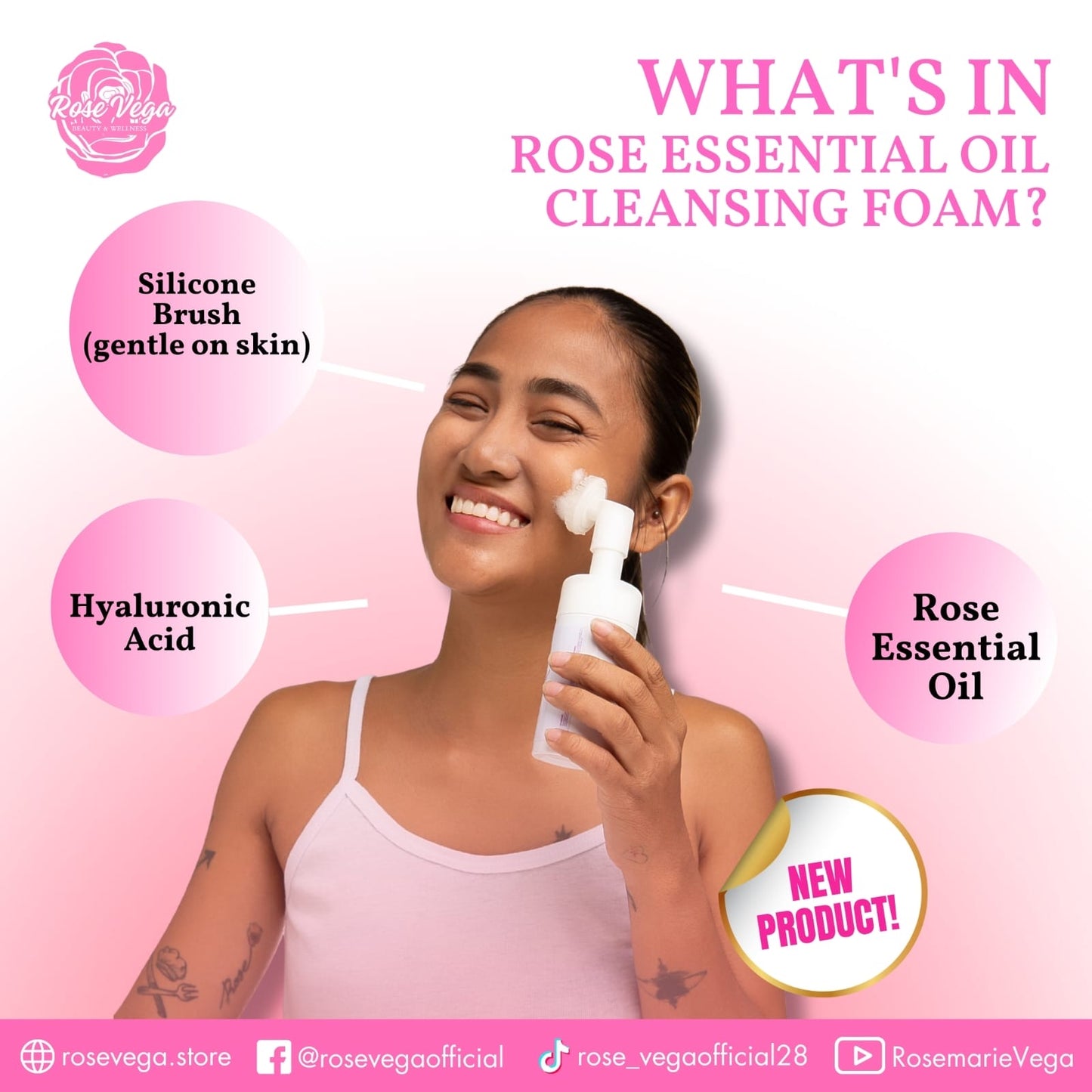 RoseVega Foaming Cleanser with Silicone Brush