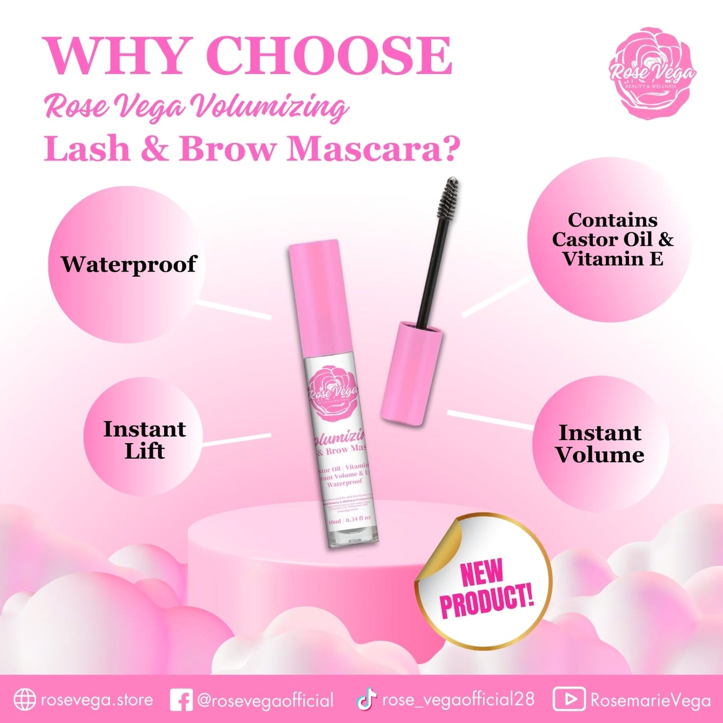 RoseVega Volumizing Mascara with Castor Oil